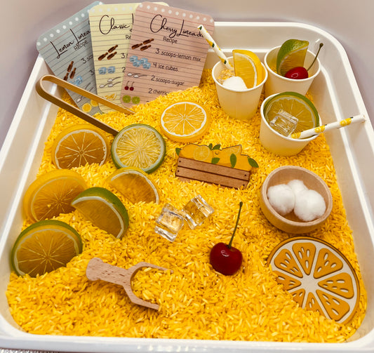 Lemonade Stand Sensory Bin